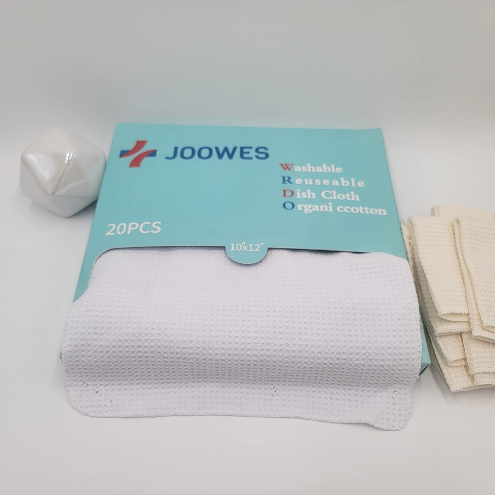 Reusable Paperless Kitchen Towels – 20-Pack | 100% Organic Cotton | 25x25cm | Super Absorbent, Washable