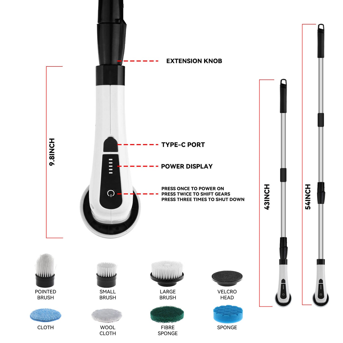 JOOWES Cordless Electric Spin Scrubber Brush